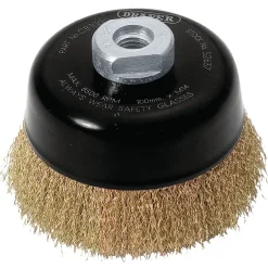 Draper Expert Brassed Steel Crimped Wire Cup Brush, 100mm, M14