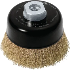 Draper Expert Brassed Steel Crimped Wire Cup Brush, 80mm, M14