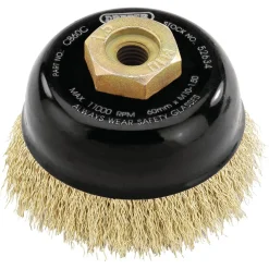 Draper Expert Brassed Steel Crimped Wire Cup Brush, 60mm, M10