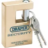 Draper Expert Close Shackle Solid Brass Padlock with Hardened Steel Shackle, 2 Keys, 63mm