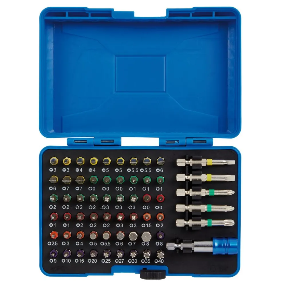 Draper Expert Coloured Screwdriver Bit Set (60 Piece)