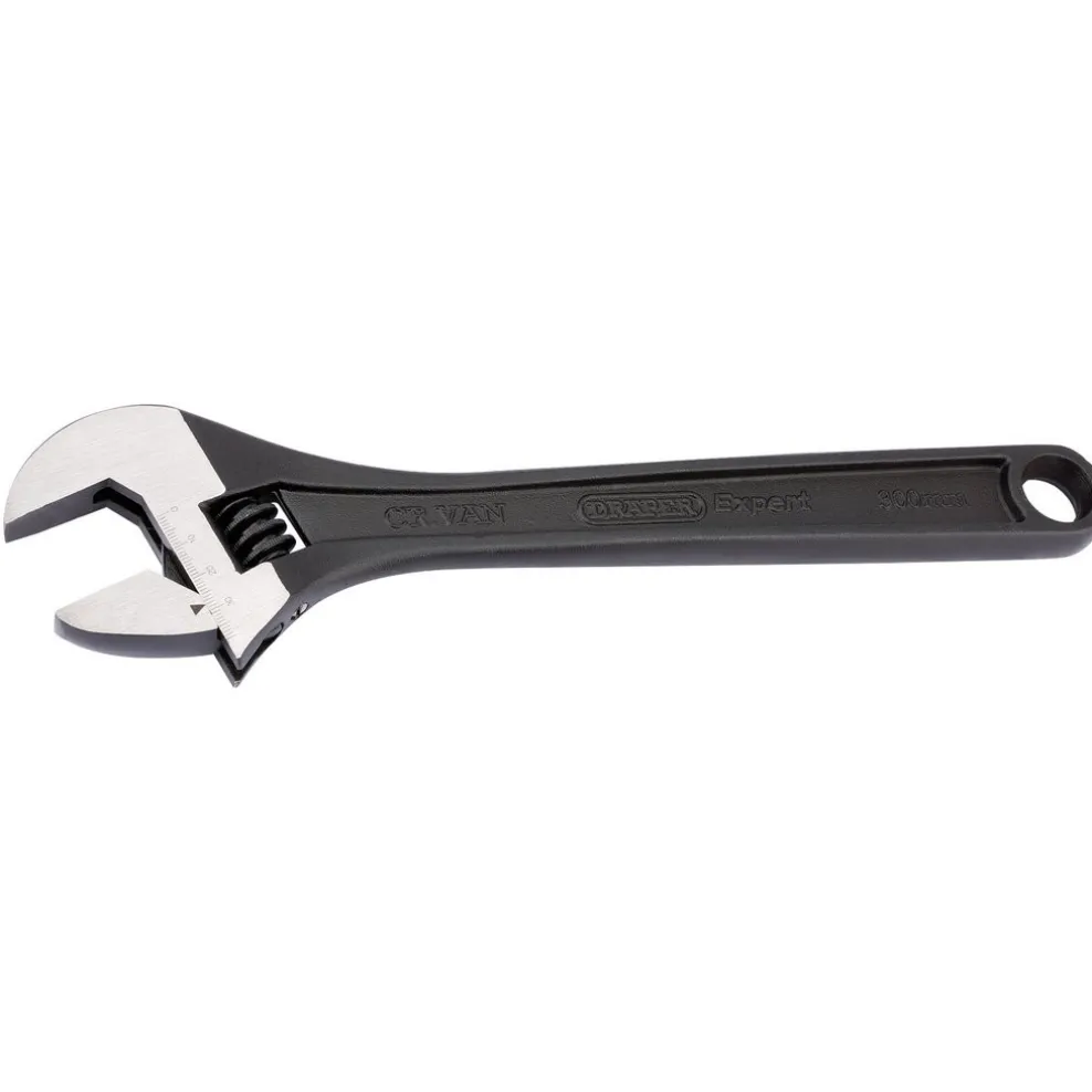Draper Expert Crescent-Type Adjustable Wrench with Phosphate Finish, 300mm, 38mm