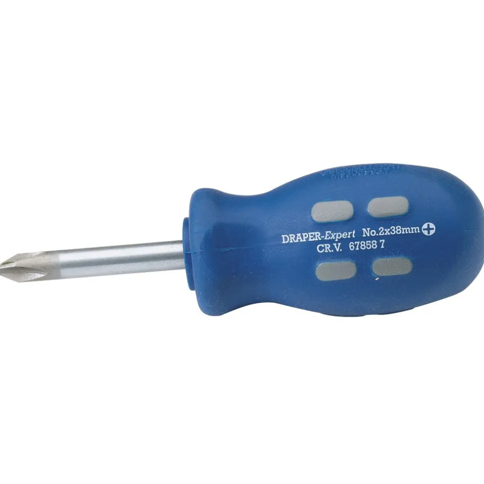 Draper Expert Cross Slot Mechanics Screwdriver, 38mm, No.2 (Sold Loose)