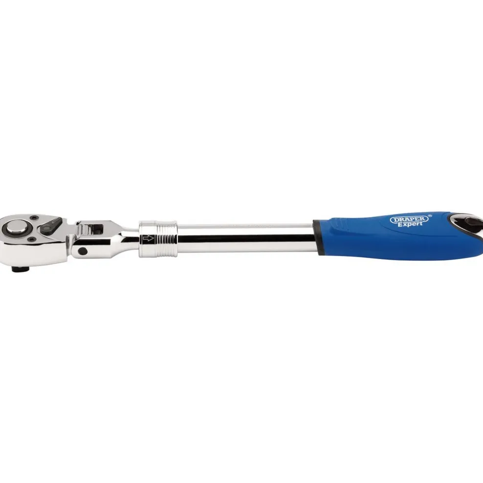 Draper Expert Flexible Head Extending Reversible Ratchet, 1/2" Sq. Dr., 72 Tooth