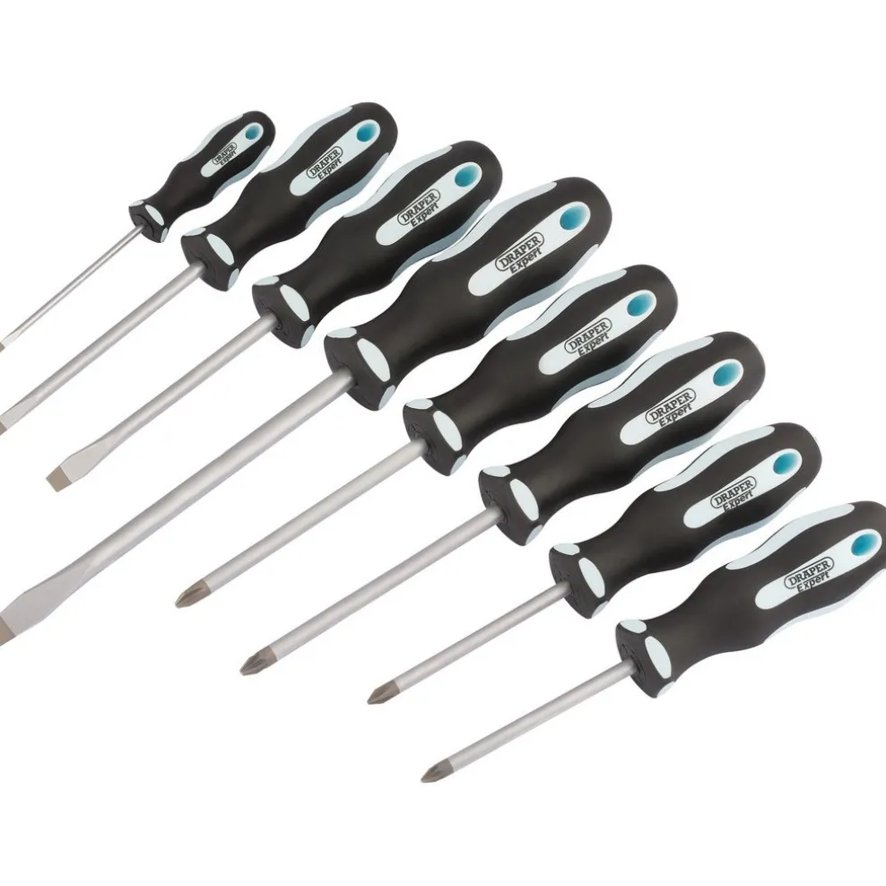 Draper Expert Heavy Duty Soft Grip Screwdriver Set (8 Piece)