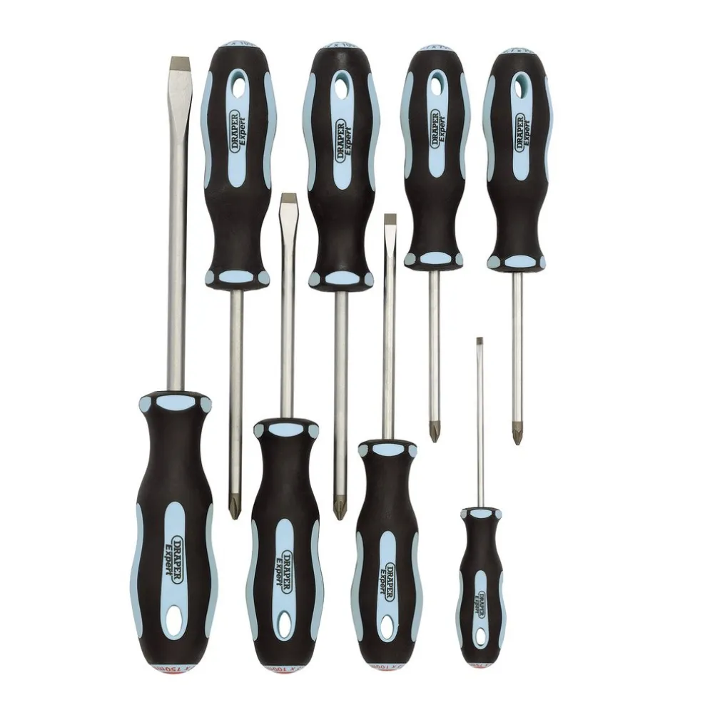 Draper Expert Heavy Duty Soft Grip Screwdriver Set (8 Piece)