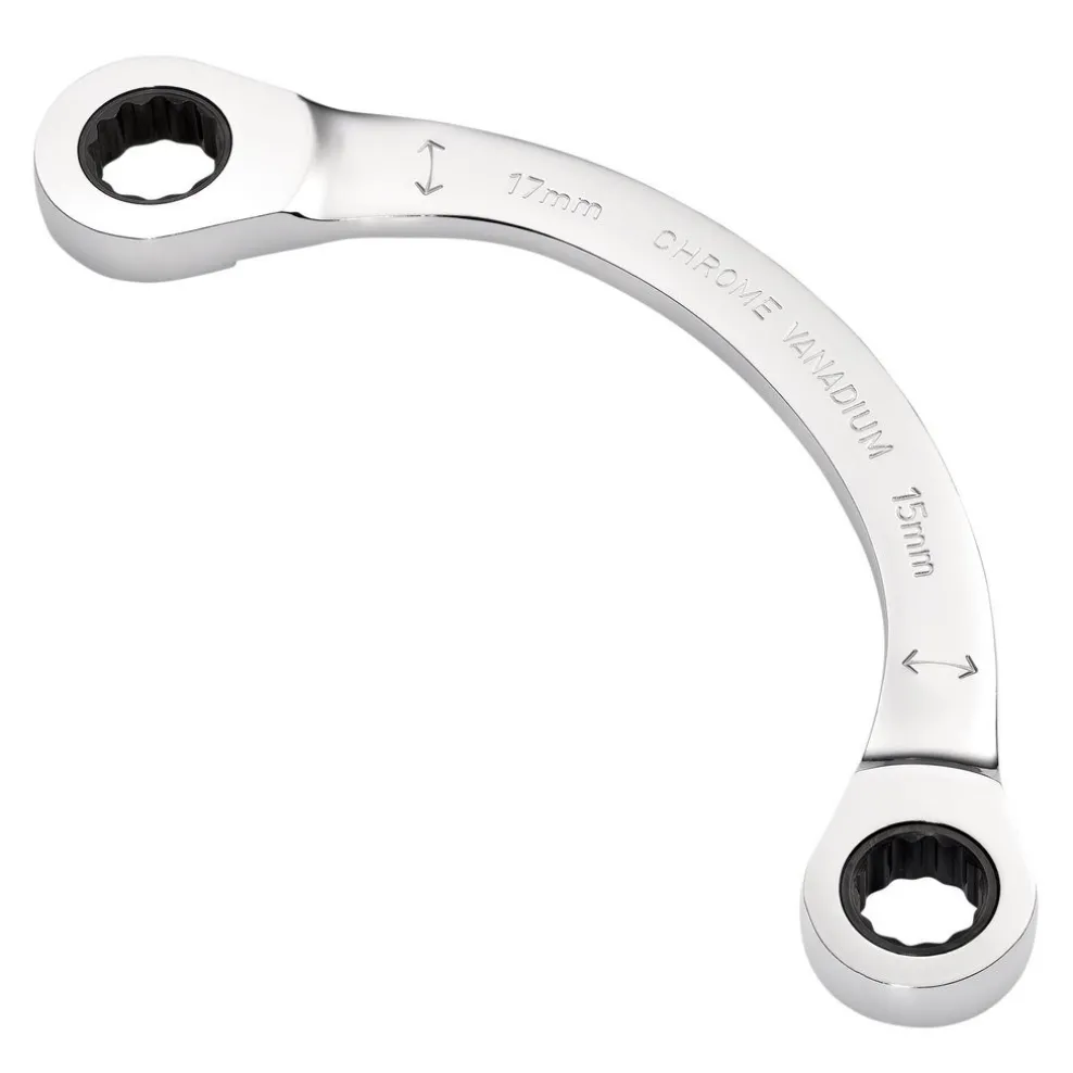 Draper Expert HI-TORQ® Double Ring Ratchet Half Moon Spanner, 15 x 17mm