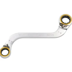 Draper Expert HI-TORQ® Double Ring Ratchet S-Shape Spanner, 19 x 22mm