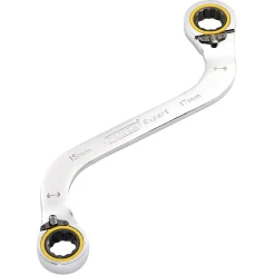 Draper Expert HI-TORQ® Double Ring Ratchet S-Shape Spanner, 15 x 17mm