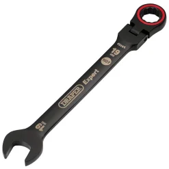 Draper Expert HI-TORQ® Metric Flexible Head Ratchet Combination Spanner, 19mm, Black