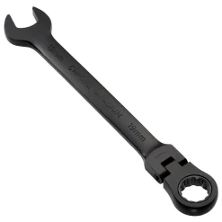 Draper Expert HI-TORQ® Metric Flexible Head Ratchet Combination Spanner, 19mm, Black