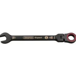 Draper Expert HI-TORQ® Metric Flexible Head Ratchet Combination Spanner, 18mm, Black