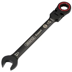 Draper Expert HI-TORQ® Metric Flexible Head Ratchet Combination Spanner, 17mm, Black