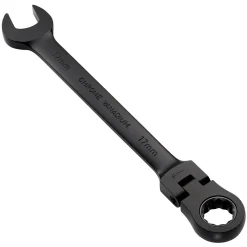 Draper Expert HI-TORQ® Metric Flexible Head Ratchet Combination Spanner, 17mm, Black