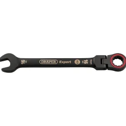 Draper Expert HI-TORQ® Metric Flexible Head Ratchet Combination Spanner, 16mm, Black