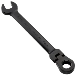 Draper Expert HI-TORQ® Metric Flexible Head Ratchet Combination Spanner, 15mm, Black