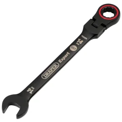 Draper Expert HI-TORQ® Metric Flexible Head Ratchet Combination Spanner, 14mm, Black