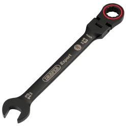 Draper Expert HI-TORQ® Metric Flexible Head Ratchet Combination Spanner, 13mm, Black