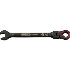 Draper Expert HI-TORQ® Metric Flexible Head Ratchet Combination Spanner, 12mm, Black
