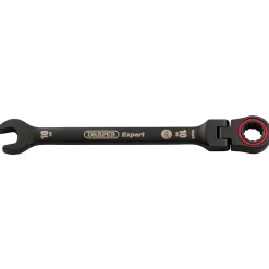 Draper Expert HI-TORQ® Metric Flexible Head Ratchet Combination Spanner, 10mm, Black