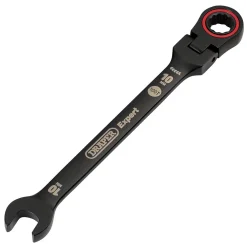 Draper Expert HI-TORQ® Metric Flexible Head Ratchet Combination Spanner, 10mm, Black