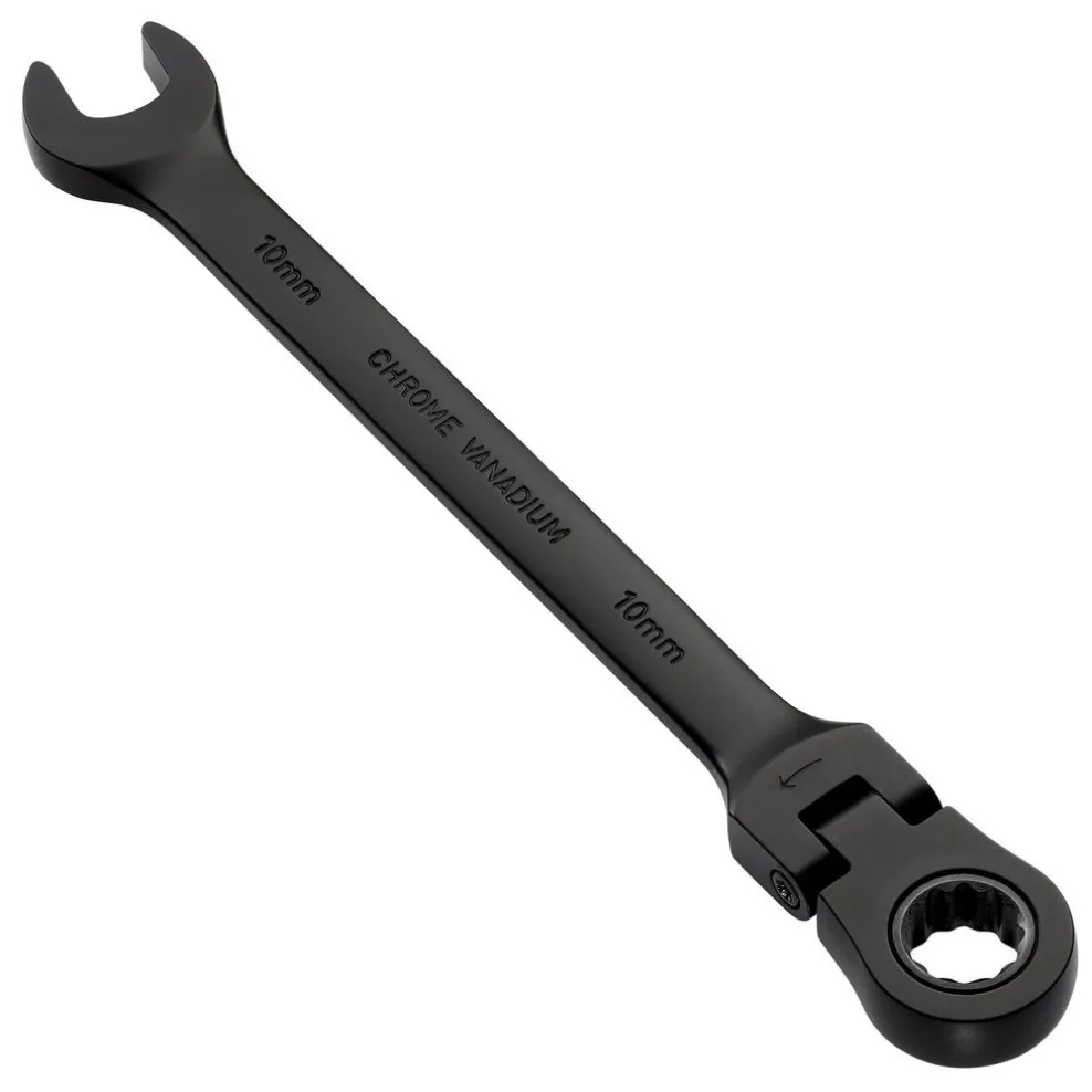 Draper Expert HI-TORQ® Metric Flexible Head Ratchet Combination Spanner, 10mm, Black