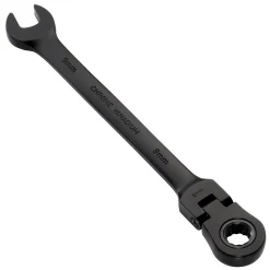 Draper Expert HI-TORQ® Metric Flexible Head Ratchet Combination Spanner, 9mm, Black