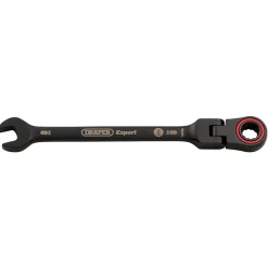Draper Expert HI-TORQ® Metric Flexible Head Ratchet Combination Spanner, 8mm, Black