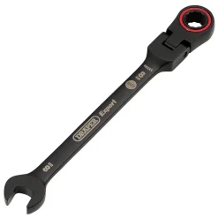 Draper Expert HI-TORQ® Metric Flexible Head Ratchet Combination Spanner, 8mm, Black