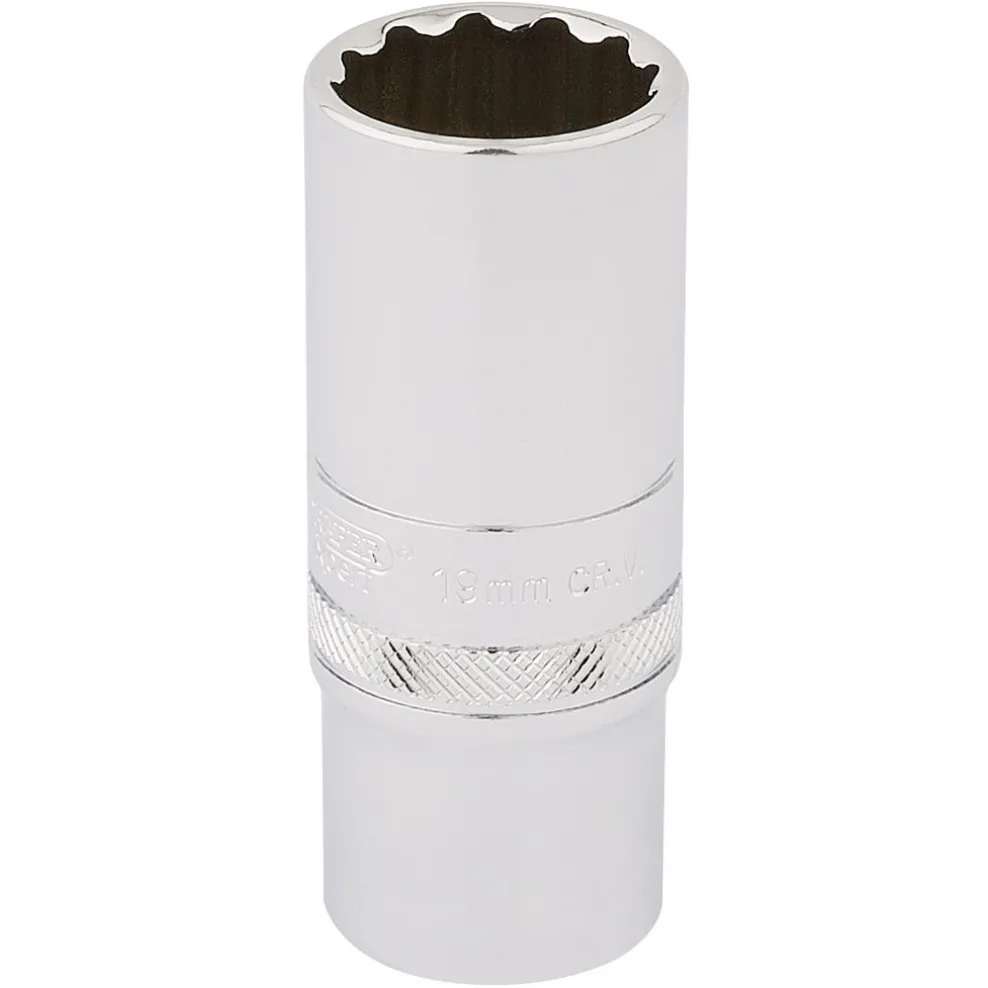 Draper Expert HI-TORQ® 12 Point Deep Socket, 3/8" Sq. Dr., 19mm