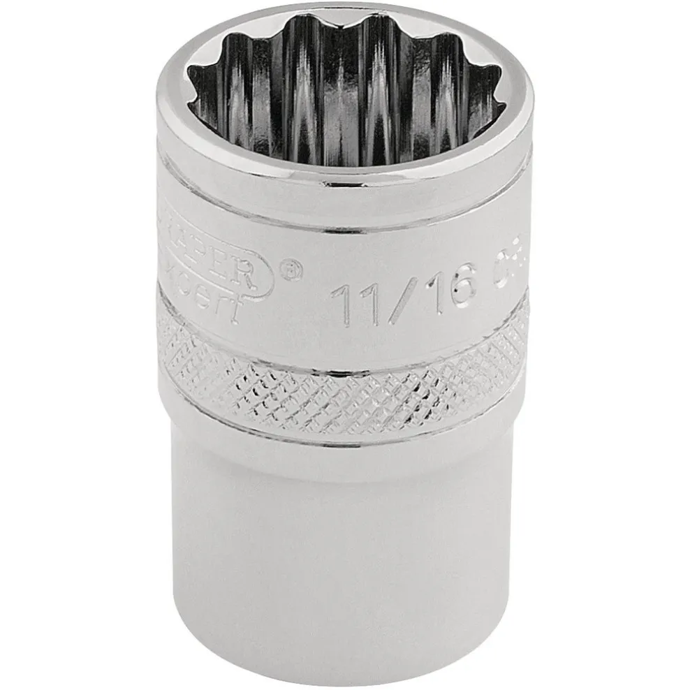 Draper Expert HI-TORQ® 12 Point Socket, 3/8" Sq. Dr., 11/16"