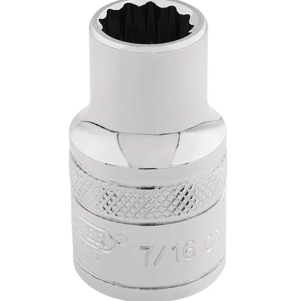 Draper Expert HI-TORQ® 12 Point Socket, 3/8" Sq. Dr., 7/16"