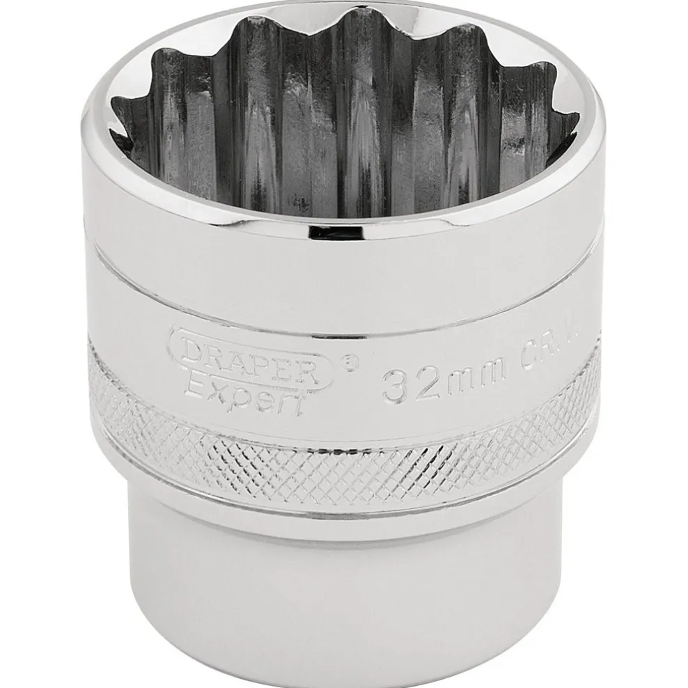 Draper Expert HI-TORQ® 12 Point Socket, 1/2" Sq. Dr., 32mm