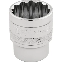 Draper Expert HI-TORQ® 12 Point Socket, 1/2" Sq. Dr., 27mm