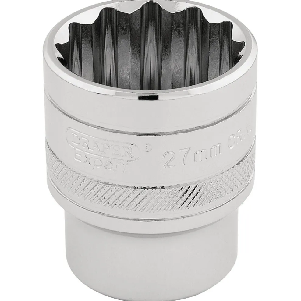 Draper Expert HI-TORQ® 12 Point Socket, 1/2" Sq. Dr., 27mm