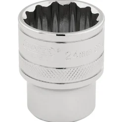 Draper Expert HI-TORQ® 12 Point Socket, 1/2" Sq. Dr., 24mm