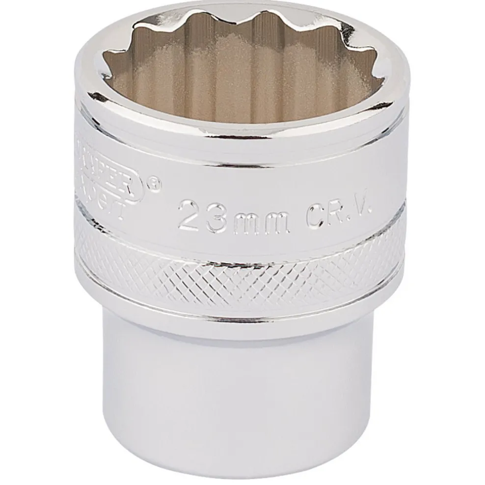 Draper Expert HI-TORQ® 12 Point Socket, 1/2" Sq. Dr., 23mm