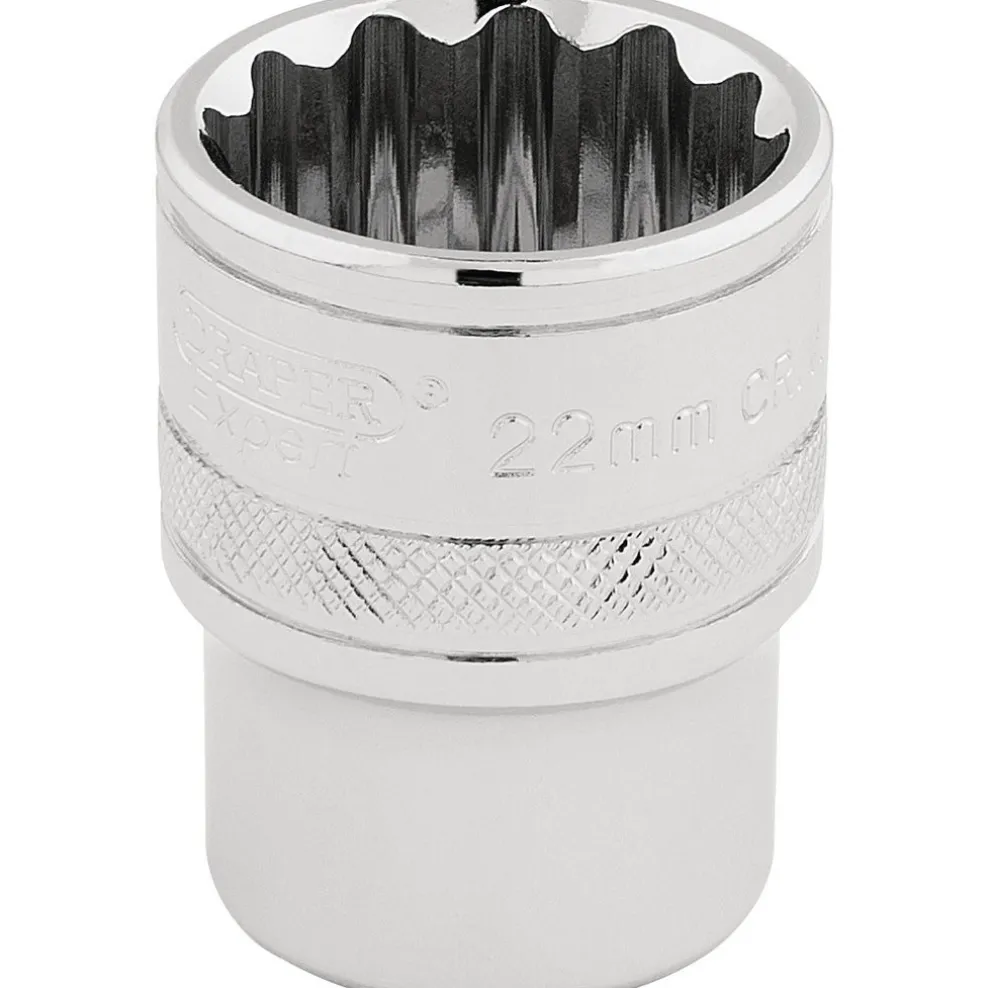 Draper Expert HI-TORQ® 12 Point Socket, 1/2" Sq. Dr., 22mm