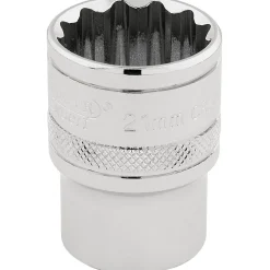 Draper Expert HI-TORQ® 12 Point Socket, 1/2" Sq. Dr., 21mm