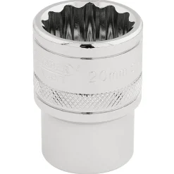 Draper Expert HI-TORQ® 12 Point Socket, 1/2" Sq. Dr., 20mm