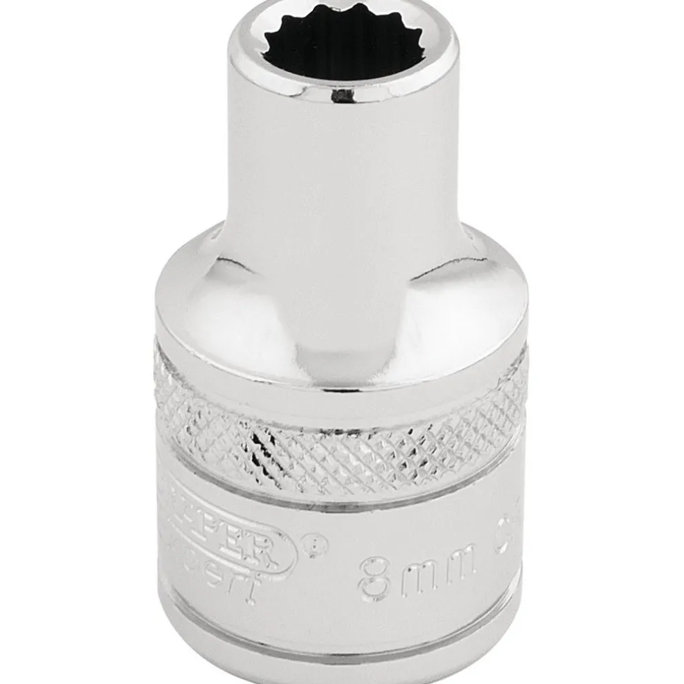 Draper Expert HI-TORQ® 12 Point Socket, 1/2" Sq. Dr., 8mm