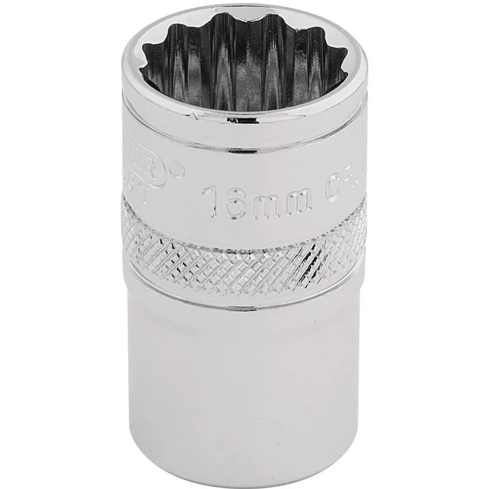 Draper Expert HI-TORQ® 12 Point Socket, 1/2" Sq. Dr., 16mm