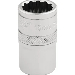 Draper Expert HI-TORQ® 12 Point Socket, 1/2" Sq. Dr., 15mm