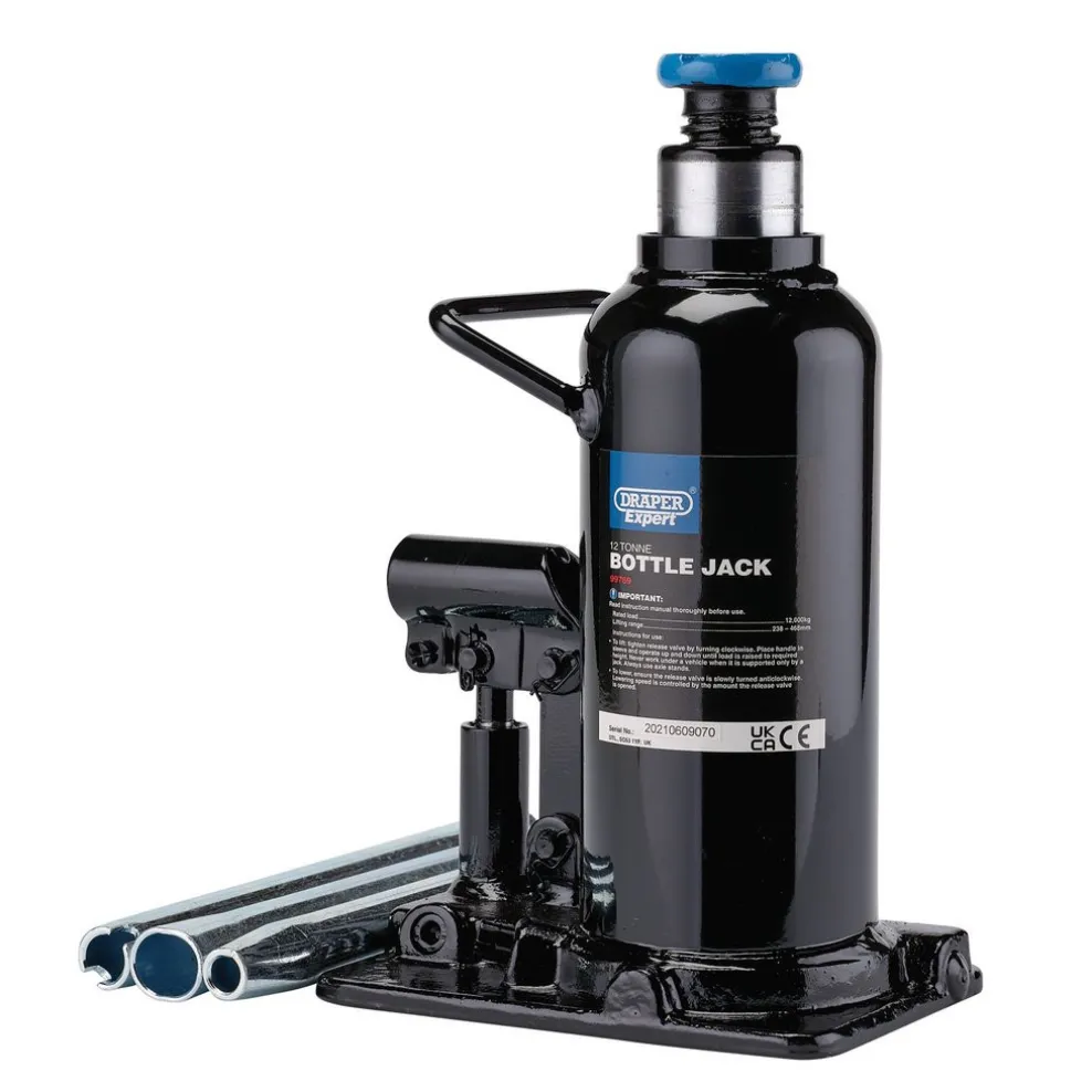 Draper Expert Hydraulic Bottle Jack, 12 Tonne