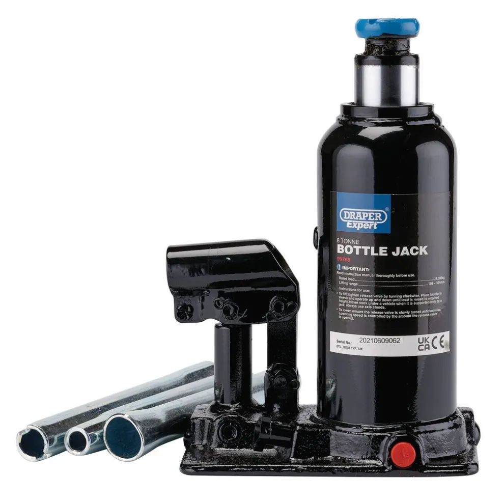 Draper Expert Hydraulic Bottle Jack, 8 Tonne