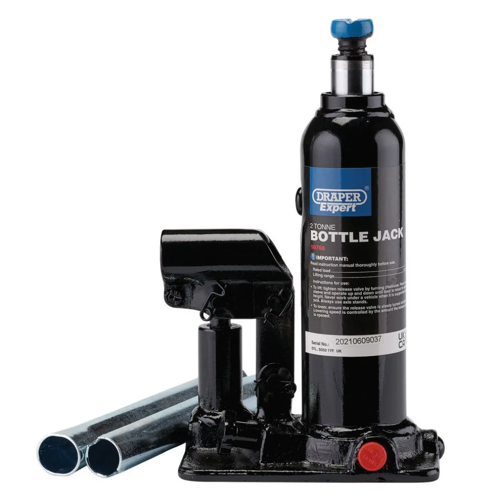 Draper Expert Hydraulic Bottle Jack, 2 Tonne