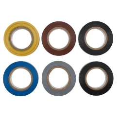 Draper Expert Insulation Tape, 10m x 19mm, Mixed Colours (Pack of 6)