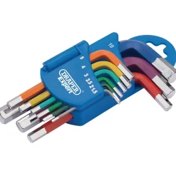Draper Expert Metric Coloured Short Arm Hex. Key Set (9 Piece)
