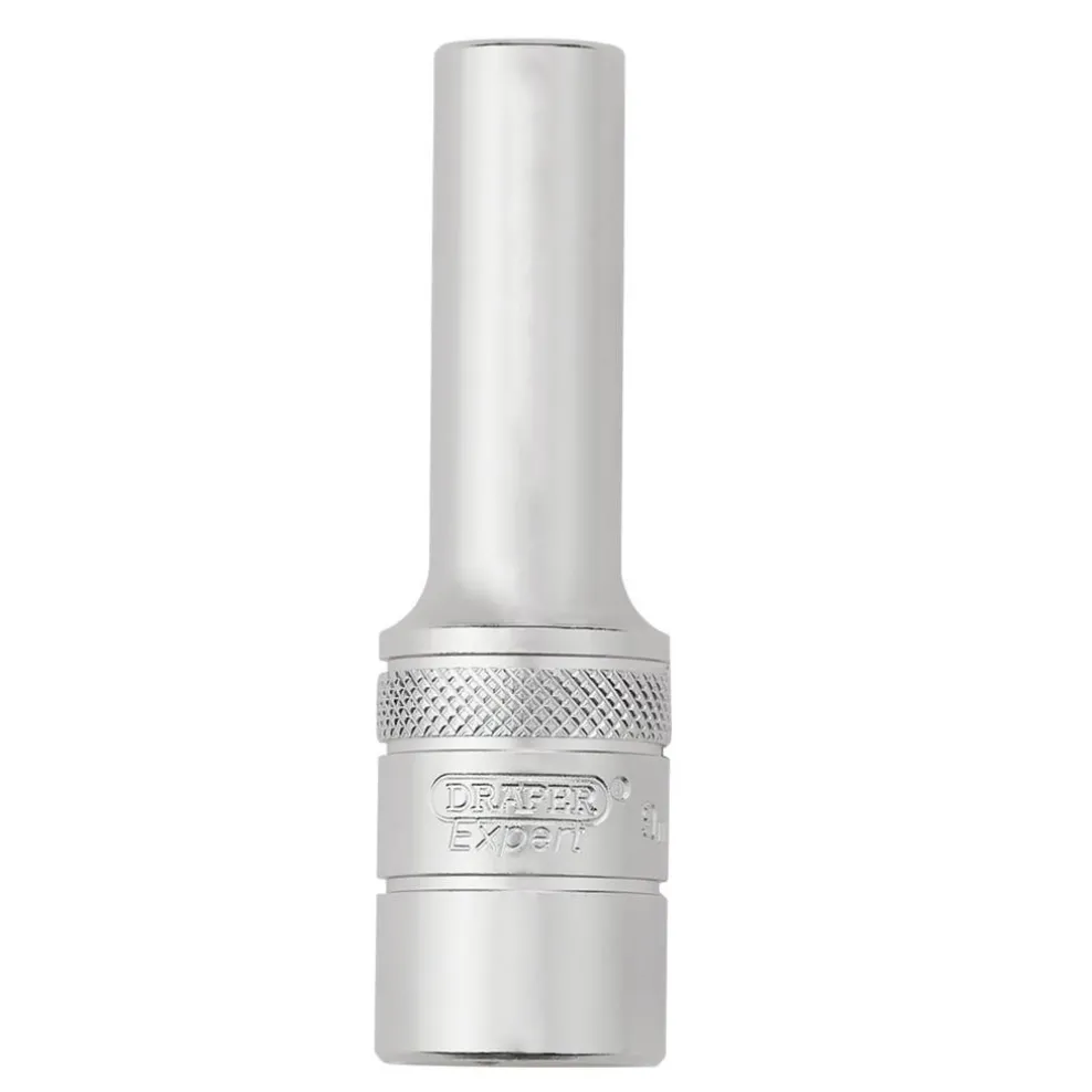 Draper Expert Metric Deep Socket, 1/2" Sq. Dr., Micro Satin Chrome, 9mm