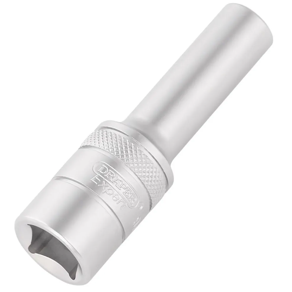 Draper Expert Metric Deep Socket, 1/2" Sq. Dr., Micro Satin Chrome, 9mm